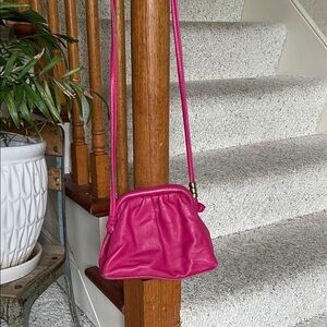 Hobo Adalyn Sm Frame Pink Leather Crossbody Bag